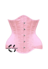 Baby Pink Satin Burlesque Gothic Waist Training Underbust Corset